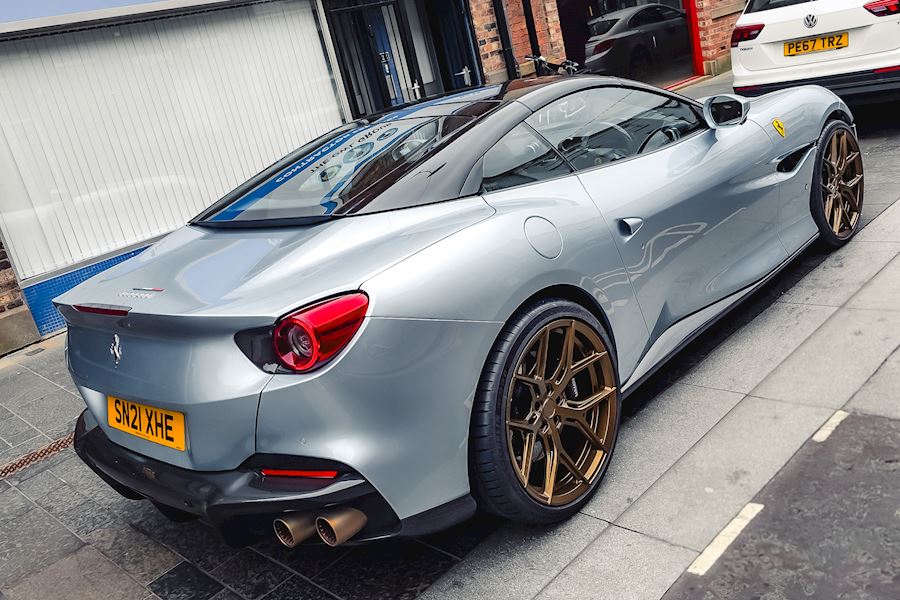 Ferrari Portofino-M installed with Vossen HF-5 finished in Satin Bronze 21x9 21x11
