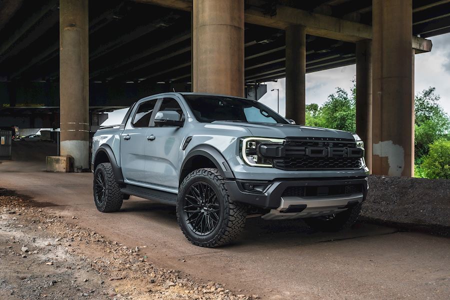 Ford Ranger Raptor installed with Vossen HFX-6 wheels finished in Satin Black 20x9.5