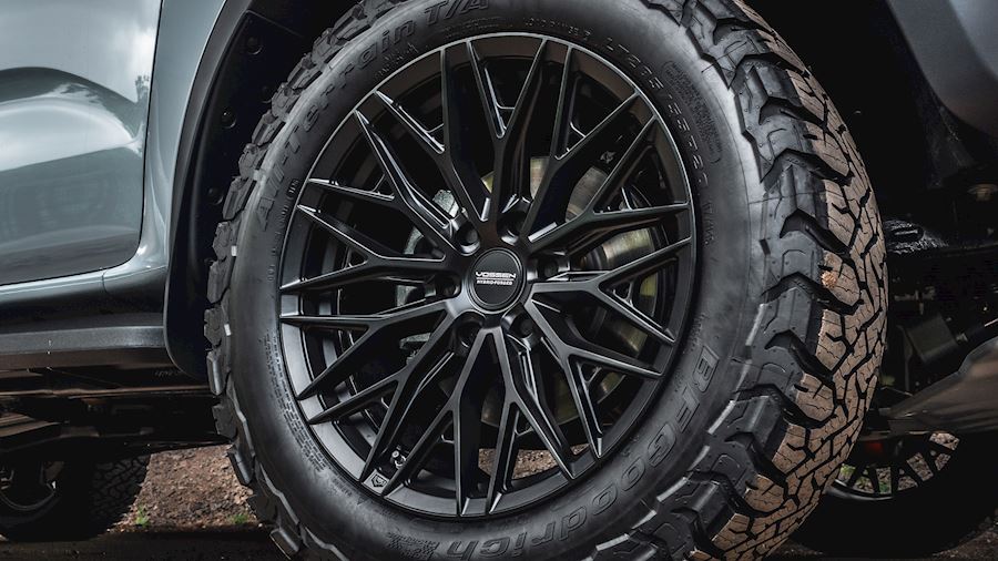 Ford Ranger Raptor installed with Vossen HFX-6 wheels finished in Satin Black 20x9.5
