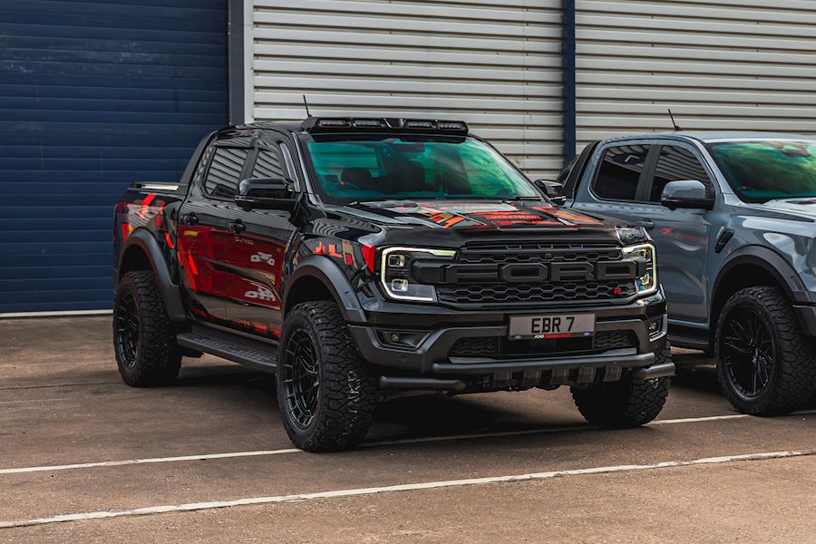 Ford Ranger Raptor installed with Vossen HFX-1 finished in Satin Black 20x10 Super Deep
