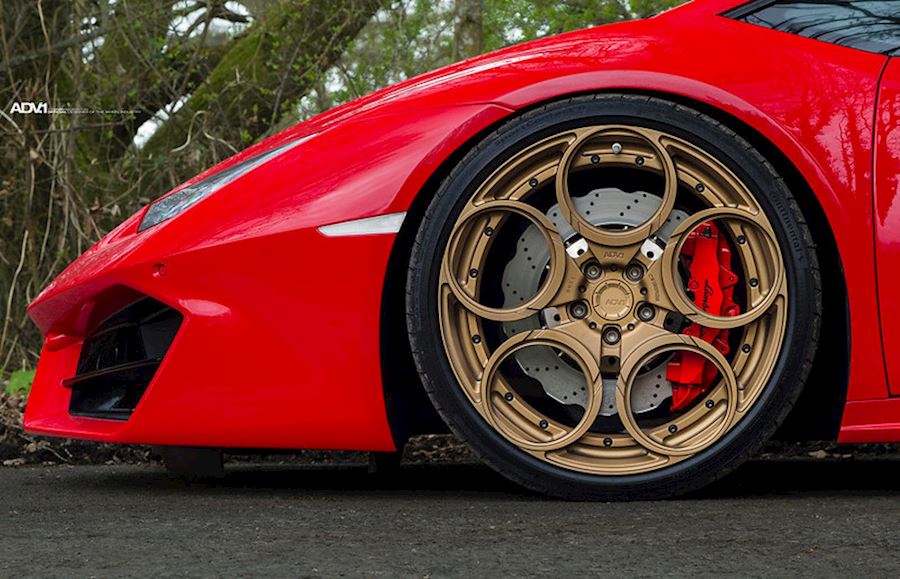 Lamborghini Huracan LP-610 installed with ADV.1 ADV05|C in Satin Bronze
