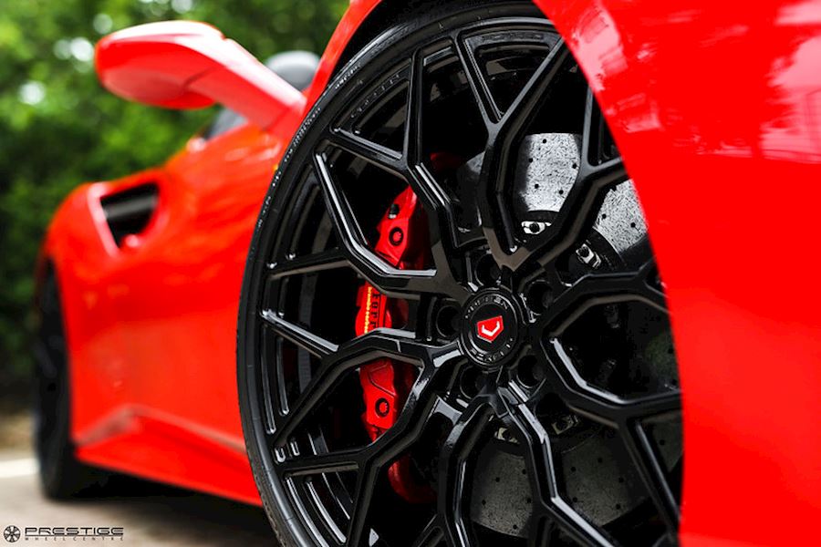 Ferrari 488 Spider installed with Vossen Forged S17-01 and Novitec suspension