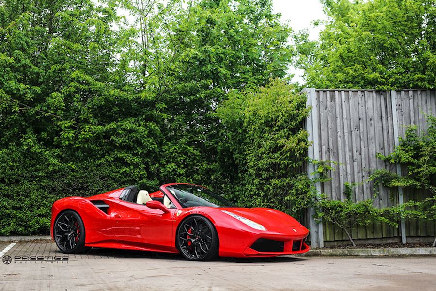 Ferrari 488 Spider installed with Vossen Forged S17-01 and Novitec suspension