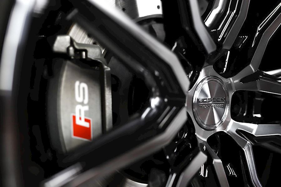 Audi RS5 B9 installed with Vossen HF-3 in Double Tinted Gloss Black