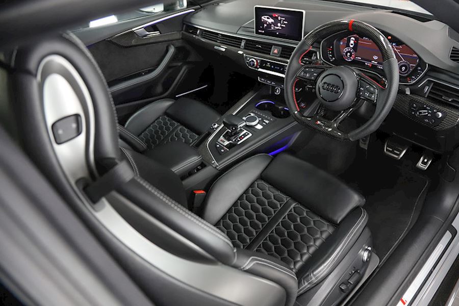 Audi RS5 B9 installed with Vossen HF-3 in Double Tinted Gloss Black