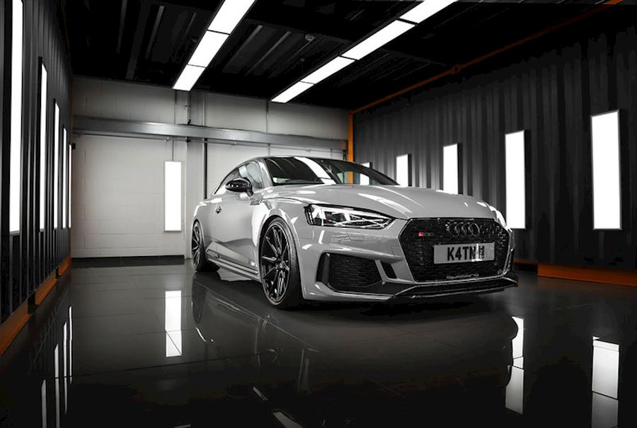 Audi RS5 B9 installed with Vossen HF-3 in Double Tinted Gloss Black