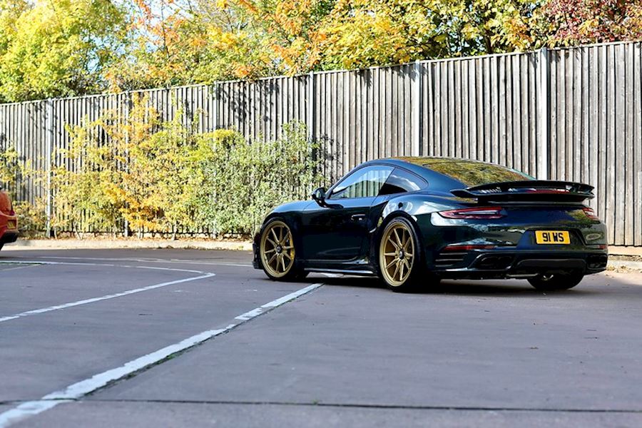 Porsche 991.2 Turbo S lowered and installed with Vossen Forged ML-X2 wheels in Heritage Gold