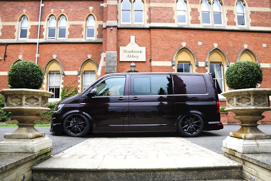 VW T6 Transporter on Vossen HF-3 wheels in Tinted Gloss Black