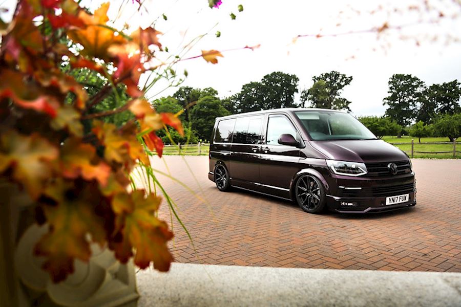 VW T6 Transporter on Vossen HF-3 wheels in Tinted Gloss Black