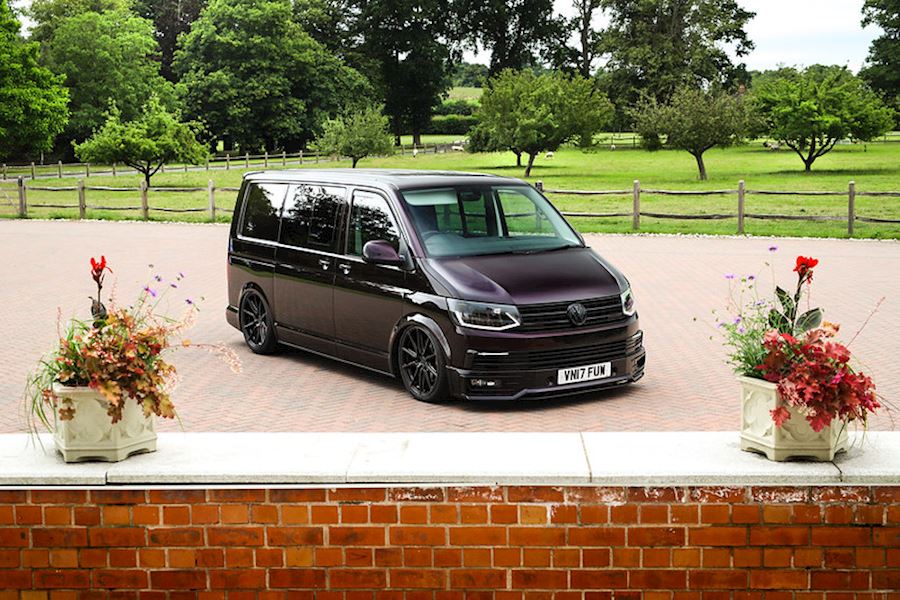 VW T6 Transporter on Vossen HF-3 wheels in Tinted Gloss Black