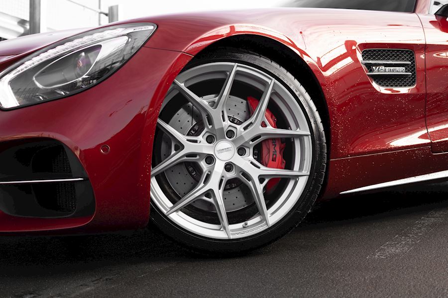 Mercedes AMG GTC installed with Vossen HF5 wheels in Satin Silver