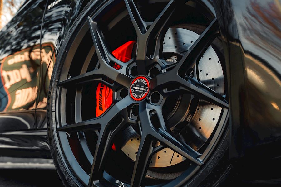 Mercedes S63 amg Installed with Vossen HF-5 wheels finished in Satin Black 21x9 21x11