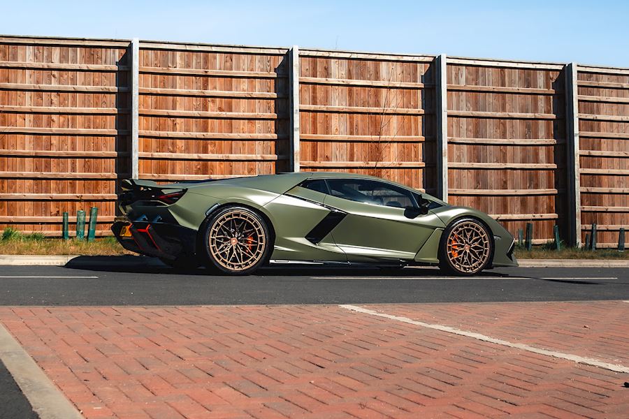 Lamborghini Revuelto installed with Vossen Forged LC3-02 wheels finished in Satin Bronze 21x9.5 22x12.5