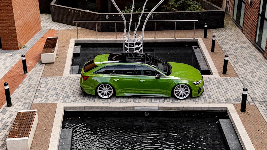 Audi RS6 Installed with Vossen HFX-2 wheels finished in Silver Polished 22x10.5 Super Deep