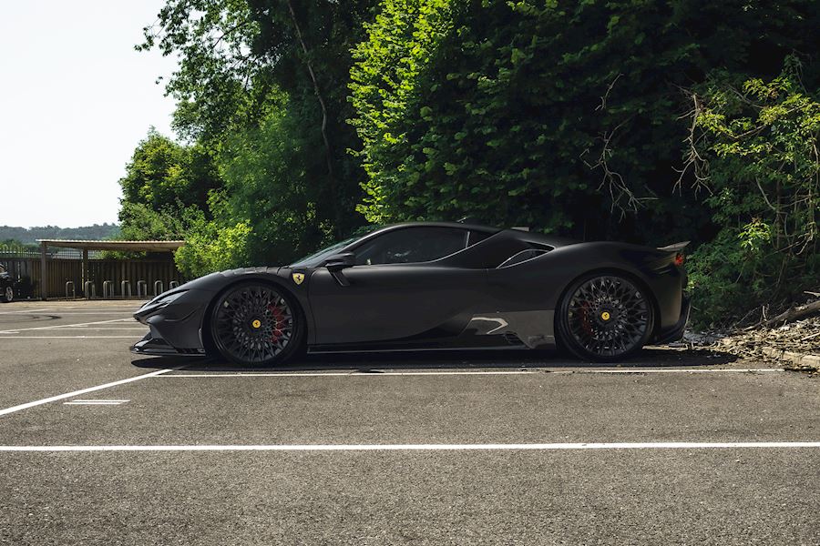 Ferrari SF90 installed with AL13 S025 wheels finished in Gloss Black 21x9.5 22x12