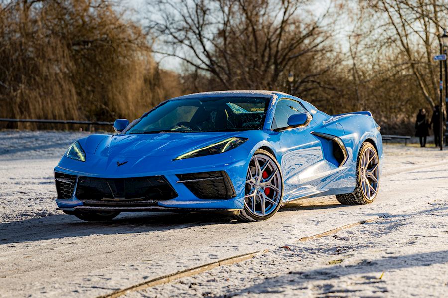 Corvette C8 Stingray installed with Vossen HF-5 wheels Custom Finish 20x9 21x12