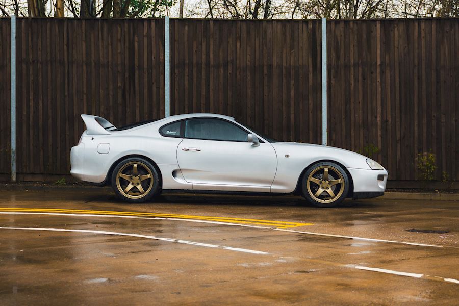 Toyota Supra MK4 installed with Bola B2R wheels finished in Satin Bronze 18x8.5 18x9.5