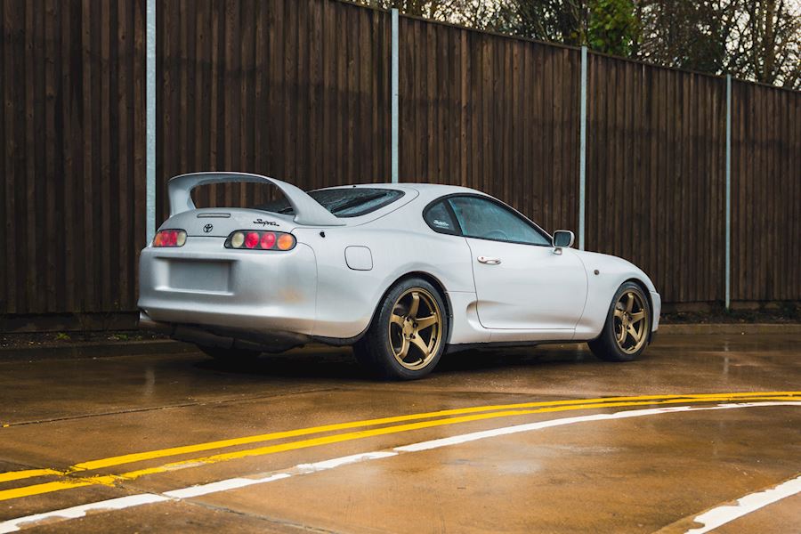 Toyota Supra MK4 installed with Bola B2R wheels finished in Satin Bronze 18x8.5 18x9.5