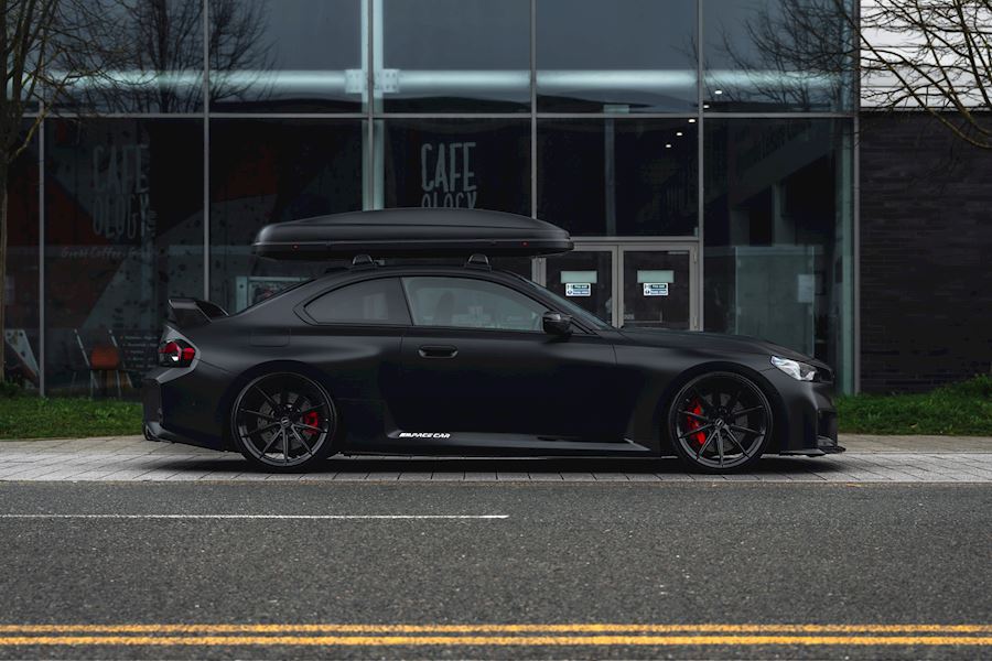 BMW M2 G87 installed with Vossen HFX-2 wheels finished in Gloss Black