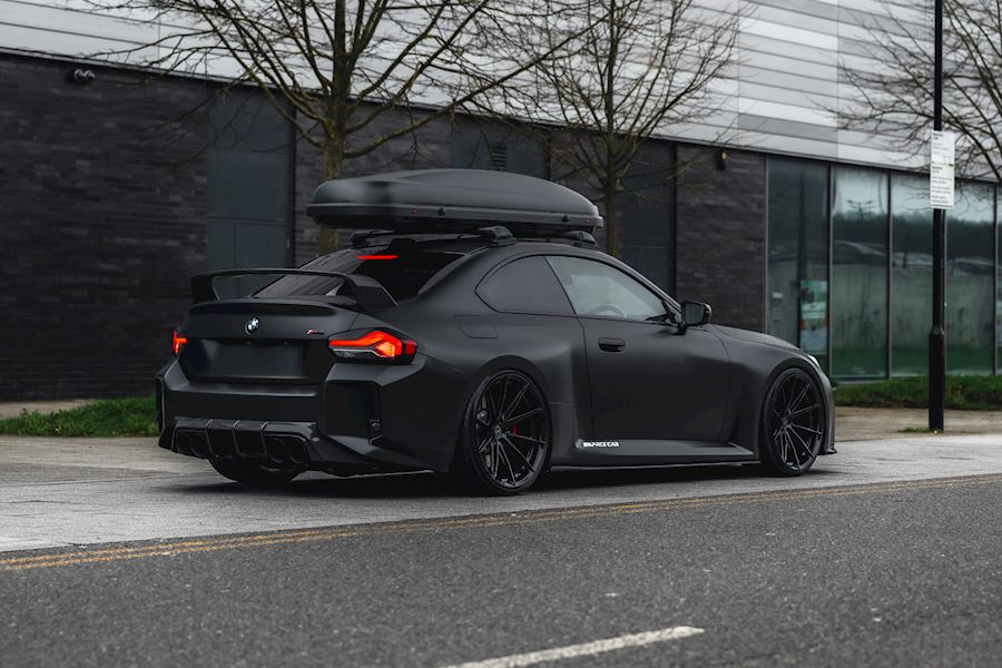 BMW M2 G87 installed with Vossen HFX-2 wheels finished in Gloss Black