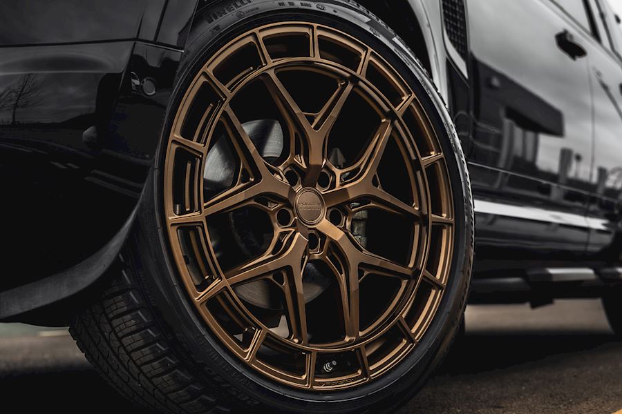 Land Rover Defender installed with Vossen HFX-1 wheels finished in Satin Bronze