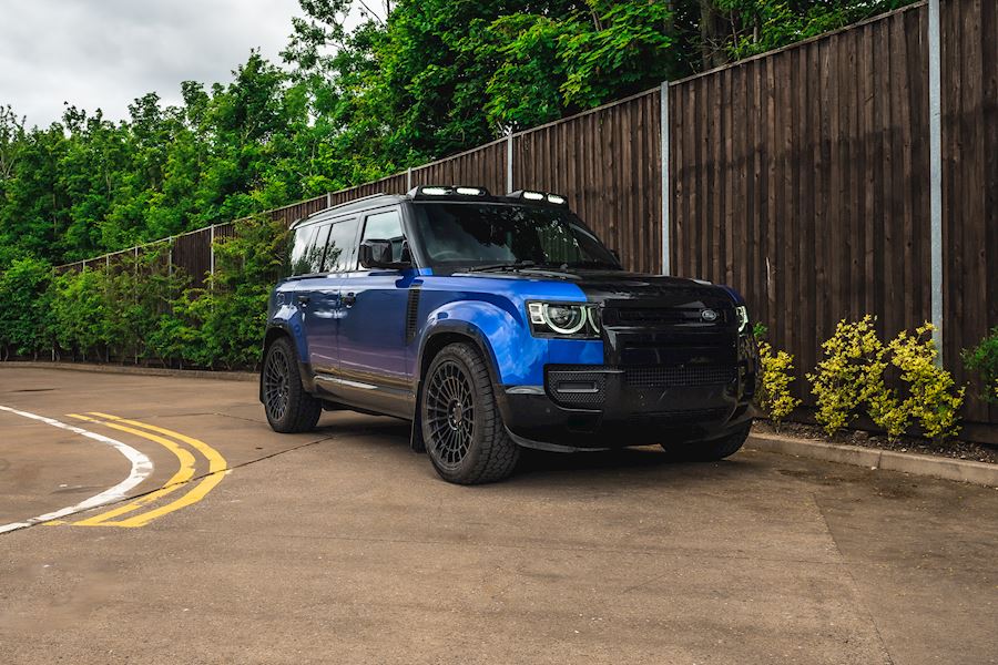 Land Rover Defender 110 installed with Urban WX-3 wheels finished in Satin Black