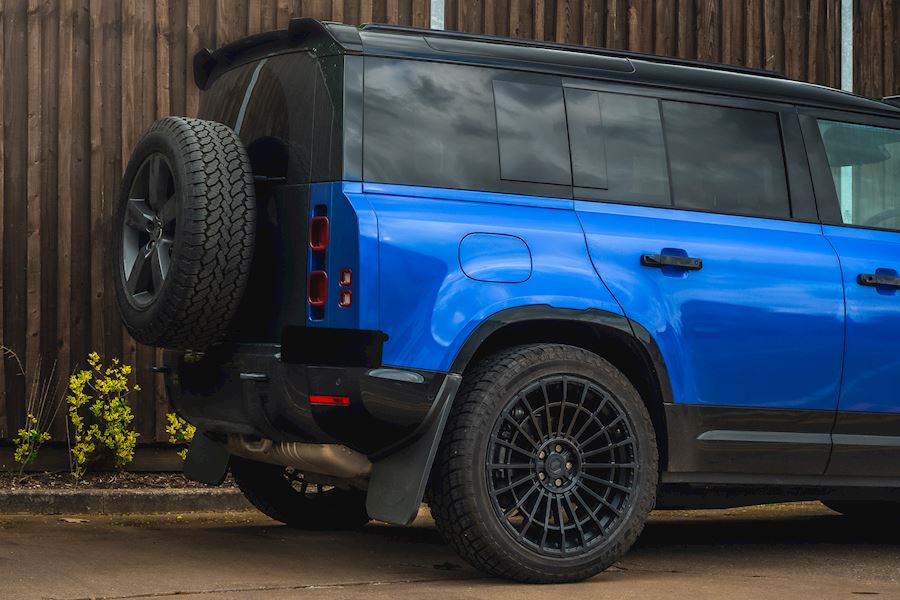 Land Rover Defender 110 installed with Urban WX-3 wheels finished in Satin Black