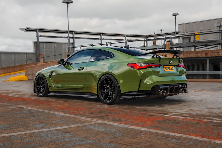 BMW M4 G82 installed with Vossen HF-5 wheels finished in Satin Black 20x9.5 20x10.5