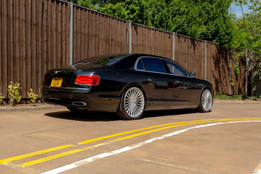 Bentley Flying Spur insttaled with AXE EX50 wheels finished in Silver Polished 22x9 22x10.5