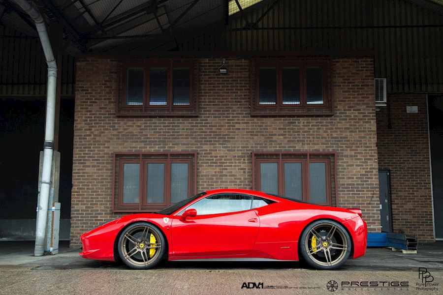 Ferrari 458 installed with ADV.1 ADV05 MV.1 CS forged alloy wheels