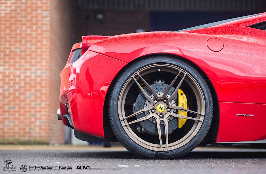 Ferrari 458 installed with ADV.1 ADV05 MV.1 CS forged alloy wheels