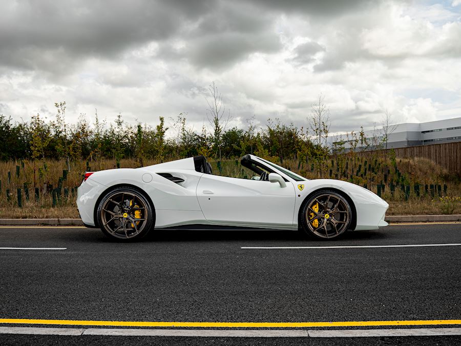 Ferrari 488 Spider installed with Vossen HF-5 wheels finished in Satin Bronze 21x9 21x12