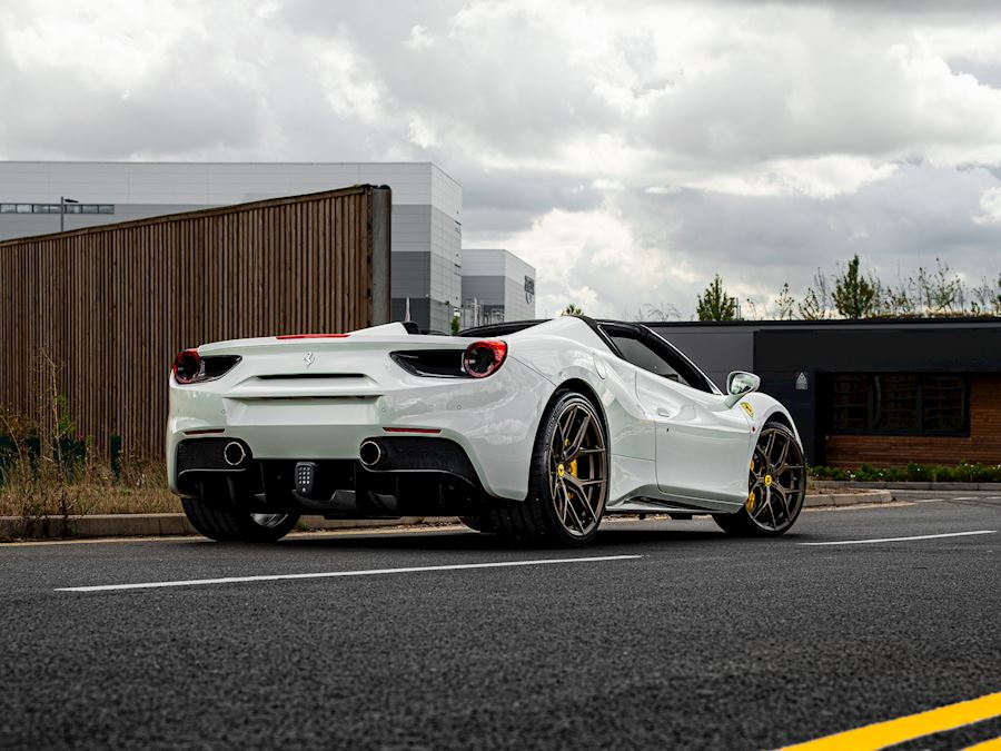 Ferrari 488 Spider installed with Vossen HF-5 wheels finished in Satin Bronze 21x9 21x12