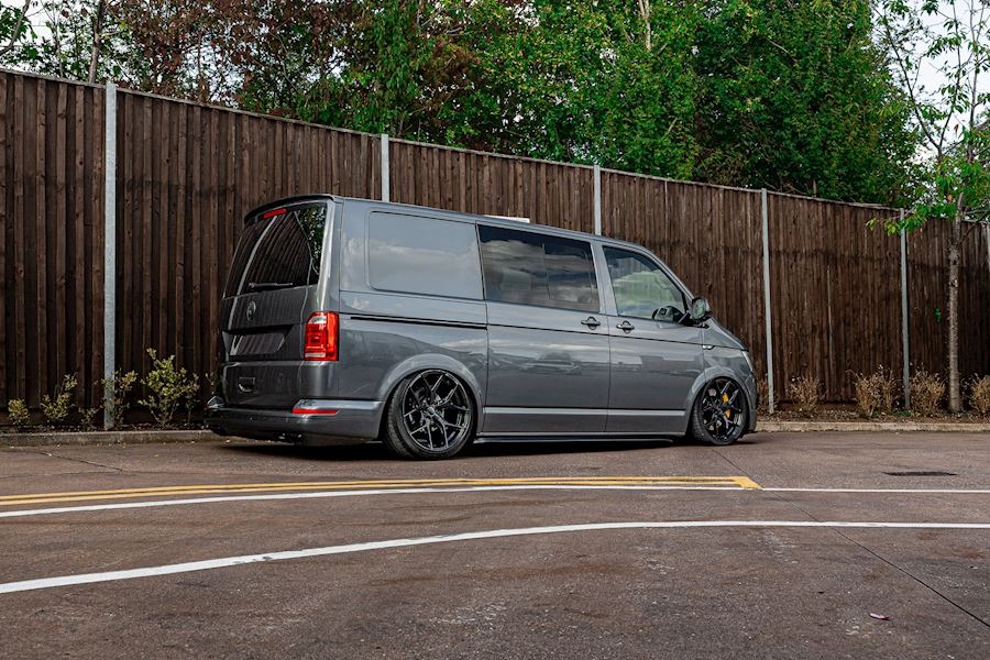 Volkswagen T6 Installed with Vossen HF-5 wheels finished in Gloss Black 20x9 20x10