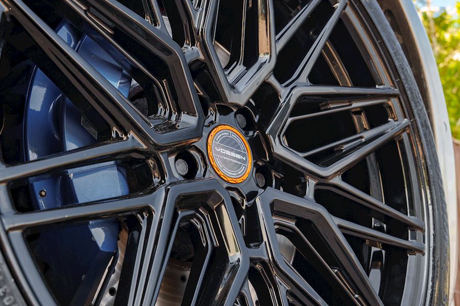 BMW X5m Installed with Vossen HF-7 wheels finished in Gloss Black 22x10.5 Deep 22x12 Super Deep