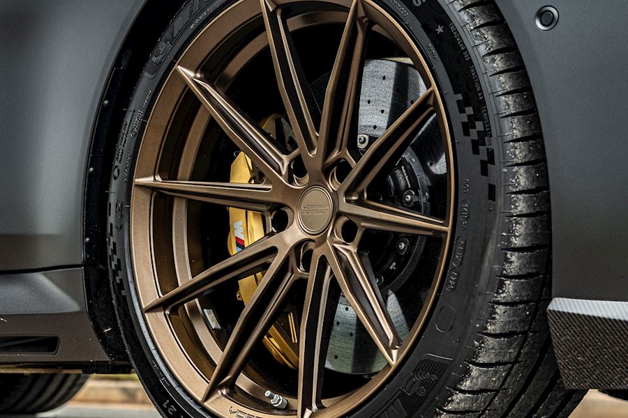 BMW G99 M5 Installed with Vossen HFX-2 wheels finished in Satin Bronze 21x10.5 Deep 22x21 Super Deep