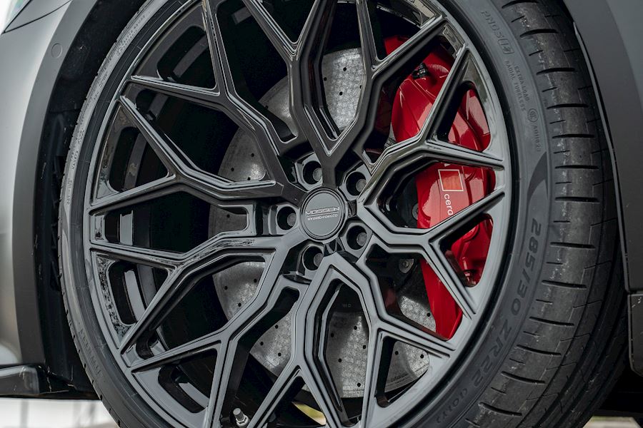 Audi RS6 Installed with Vossen HF-2 wheels finished in Satin Black 22x10.5 Super Deep