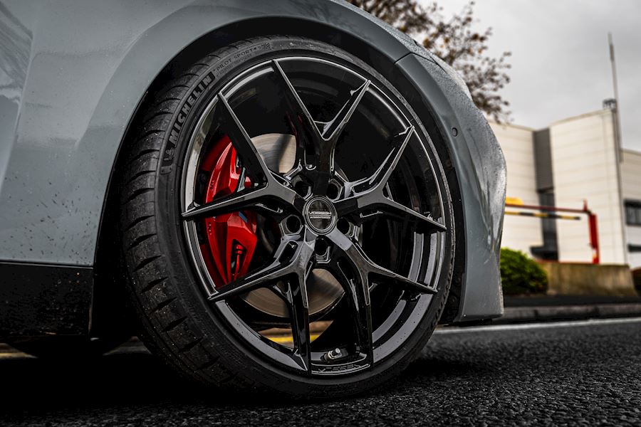 BMW M240i installed with Vossen HF-5 wheels finished in Gloss Black 20x9 20x10.5