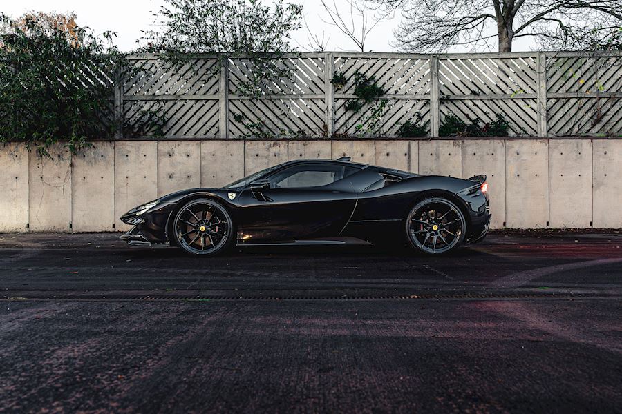 Ferrari SF90 Stradale installed with Vossen x Novitec NF-10 wheels finished in Gloss Black 21x9.5 21x12