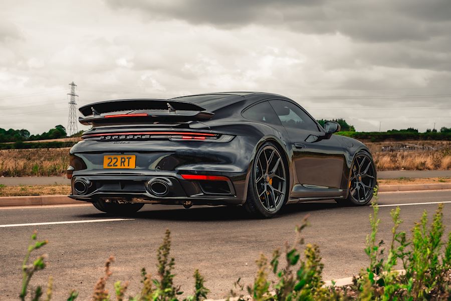 Porsche 911 Turbo S Installed with Vossen Forged S21-01 CL finished in Satin black 21x9 22x12.5