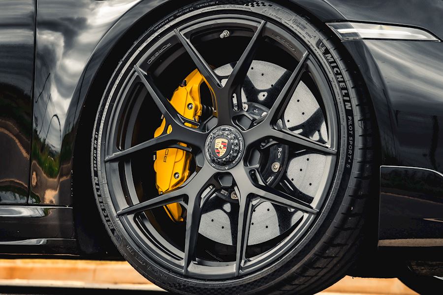 Porsche 911 Turbo S Installed with Vossen Forged S21-01 CL finished in Satin black 21x9 22x12.5