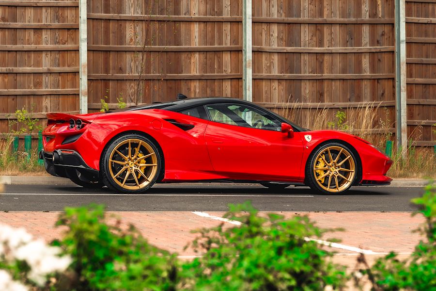 Ferrari F8 Installed with Vossen x Novitec NF-9 finished in Brushed Imperial Gold 21x9 22x12
