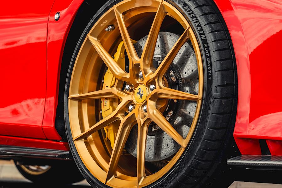 Ferrari F8 Installed with Vossen x Novitec NF-9 finished in Brushed Imperial Gold 21x9 22x12
