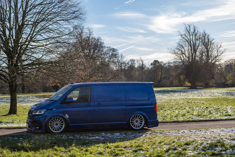 Volkswagen T6 installed with Vossen VPS-2 wheels Finished in Brushed Gloss Clear 20x8.5 20x10