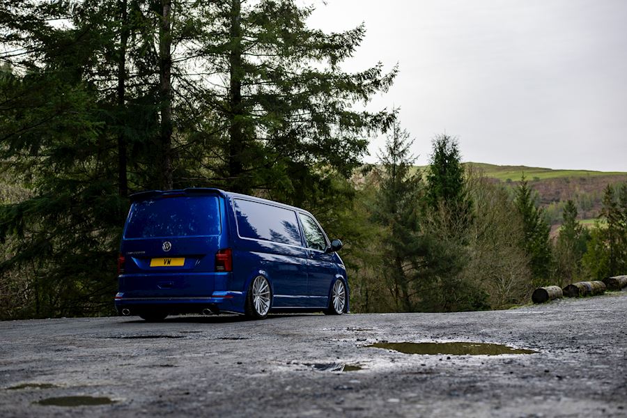 Volkswagen T6 installed with Vossen VPS-2 wheels finished in Brushed Gloss Clear 20x9 20x10