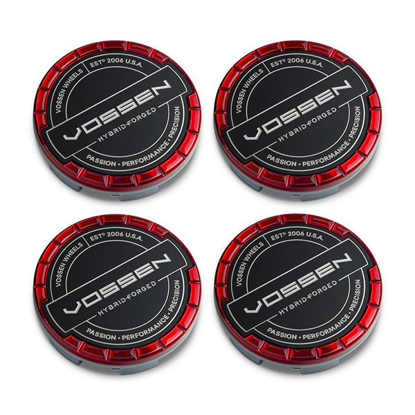 Hybrid Forged Billet Sport Cap Set For VF & HF Series Wheels Vossen Red - Image 2