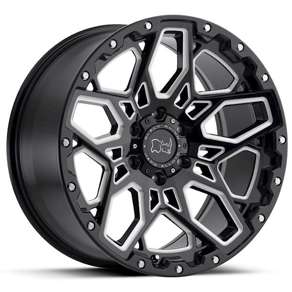 Black Rhino Shrapnel Gloss Black W/Milled Spokes - Image 1